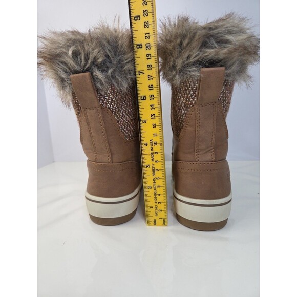 Northside Womens Snow Boot Size 6 Light Brown Gray Faux Fur Trim  Lace Up NWOT - Picture 5 of 10